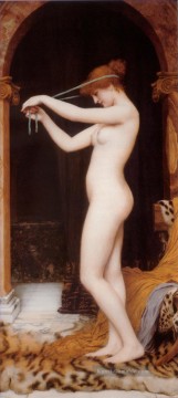 Venus Bindung Her Hair Dame Nacktheit John William Godward Ölgemälde